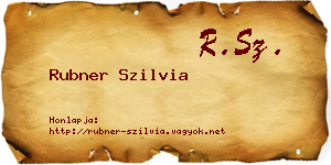 Rubner Szilvia névjegykártya